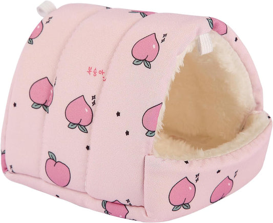 Guinea Pig Bed Hideout, Soft Hamster Bed with Cute Design, Small Animal Bed Accessories for Dwarf Guinea Pigs, Hamsters, Hedgehogs, Mice, Pink