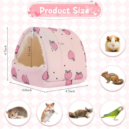 Guinea Pig Bed Hideout, Soft Hamster Bed with Cute Design, Small Animal Bed Accessories for Dwarf Guinea Pigs, Hamsters, Hedgehogs, Mice, Pink