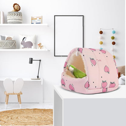 Guinea Pig Bed Hideout, Soft Hamster Bed with Cute Design, Small Animal Bed Accessories for Dwarf Guinea Pigs, Hamsters, Hedgehogs, Mice, Pink