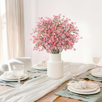 6Pcs Babys Breath Artificial Flowers,Real Touch Fake Cherry Blossom Pink Flowers Faux Flowers Bouquets for Vase Home Office Wedding Spring Indoor Outdoor Centerpiece Table Decorations