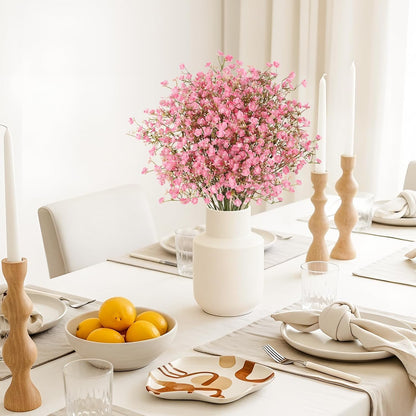6Pcs Babys Breath Artificial Flowers,Real Touch Fake Cherry Blossom Pink Flowers Faux Flowers Bouquets for Vase Home Office Wedding Spring Indoor Outdoor Centerpiece Table Decorations