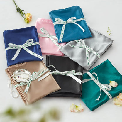 Satin Pillowcase Set of 2 Standard Size 20x26, Cooling Pillow Covers for Hair and Skin, Silky Smooth with Envelope Closure, Similar to Silk, Pink