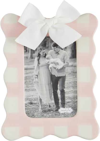 Vertical Pink Bow Frame; 7" x 9"