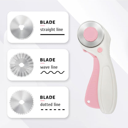 MAUFORE Pink Professional Sewing Scissors and Rotary Cutter with Blades Set