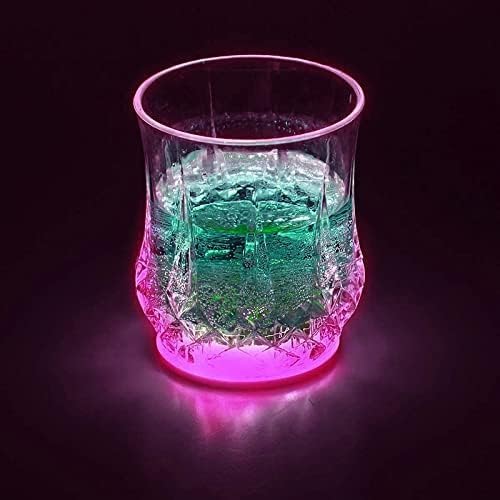 LED Coaster,10 Pack LED Cup Holder Lights, Liquor Bottle Light Stickers Coasters, Flash Light Up Bar Coaster for Club, Bar, Party, Wedding Decor (Pink)