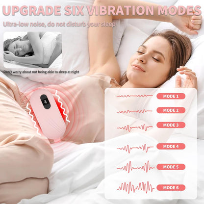 Portable Cordless Heating Pad for Cramps, 6 Heat Levels and 6 Massage Modes, 5000mAh, Auto Shut-Off, NTC Temp Control, Belly and Back Heating Pad, Gifts for Women and Girls (Pink)