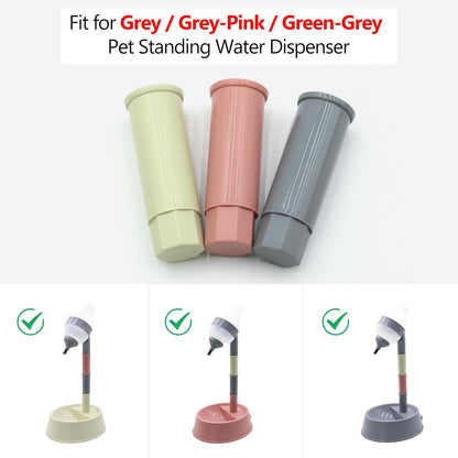 NACOCO Pet Standing Water Dispenser - Cat Dog Standing Bowl with Detachable Pole Automatically Feeding Water Height Adjustable(Grey/Grey Pink/Green Grey Adjustable Rods)