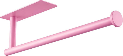 Pink Paper Towel Holder, Self Adhesive Paper Towels Roll Holders Under Cabinet, Stainless Steel Wall Mount Towel Paper Holder for Kitchen, Bathroom