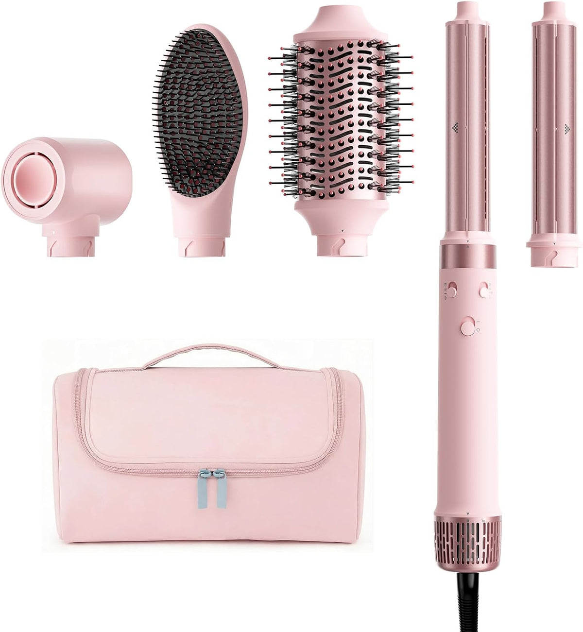 5-in-1 Dual Voltage Hair Dryer Brush for Travel with Storage Bag