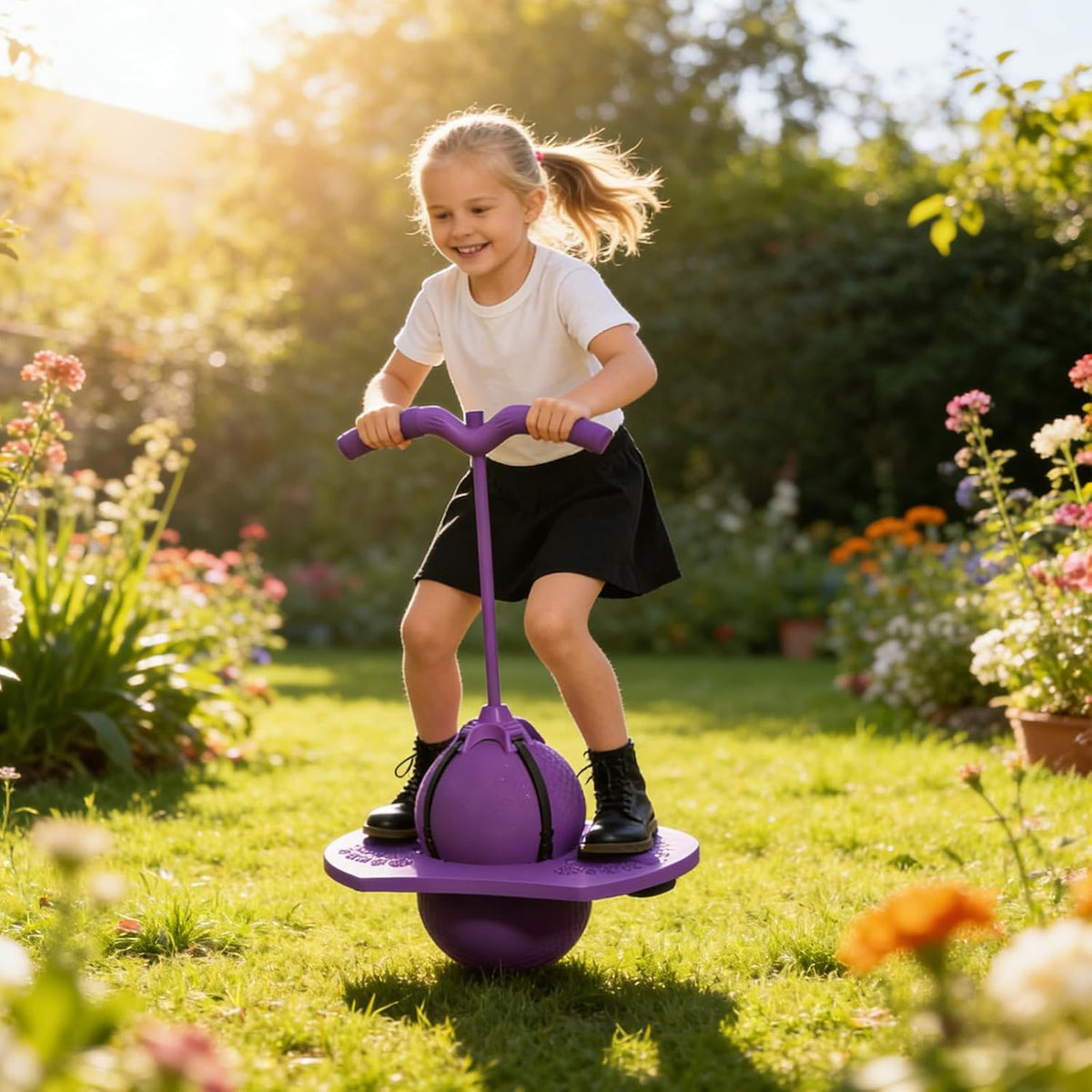 Balance Jumping Ball with Handle and Ball Pump,2026 Upgraded Jumping Balance Ball,Bouncing Balls for Indoor & Outdoor Fun, Perfect for Balance, Coordination and Fitness