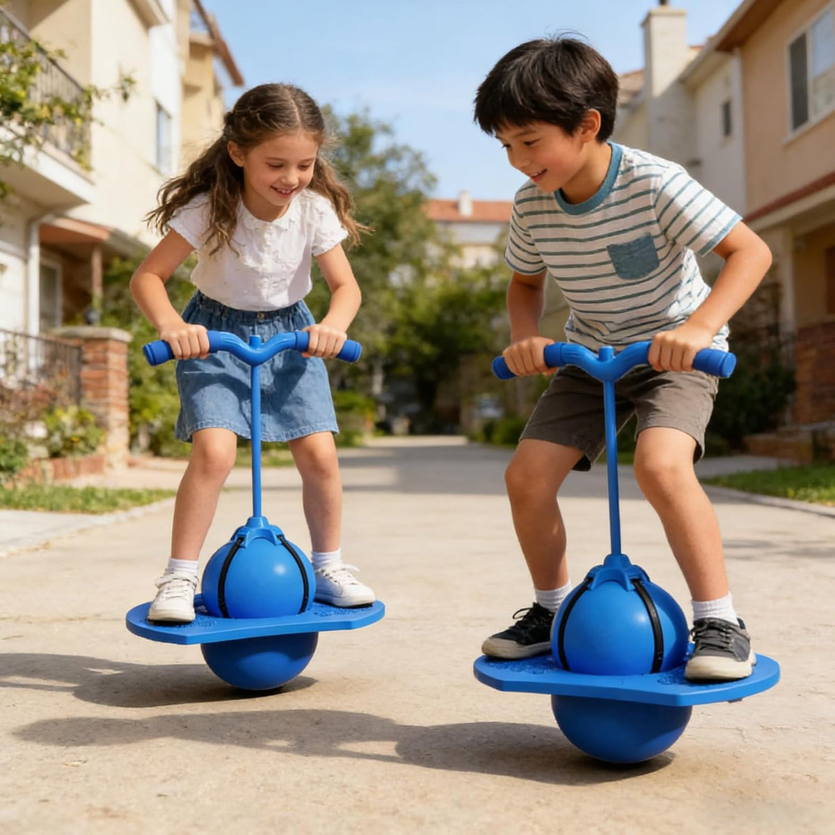 Balance Jumping Ball with Handle and Ball Pump,2026 Upgraded Jumping Balance Ball,Bouncing Balls for Indoor & Outdoor Fun, Perfect for Balance, Coordination and Fitness