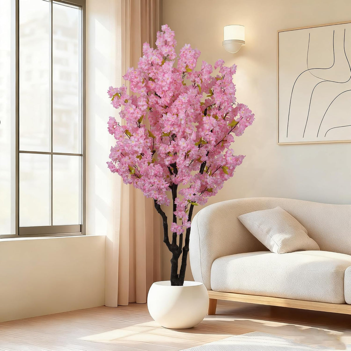 5.9ft Tall Pink Artificial Cherry Blossom Tree