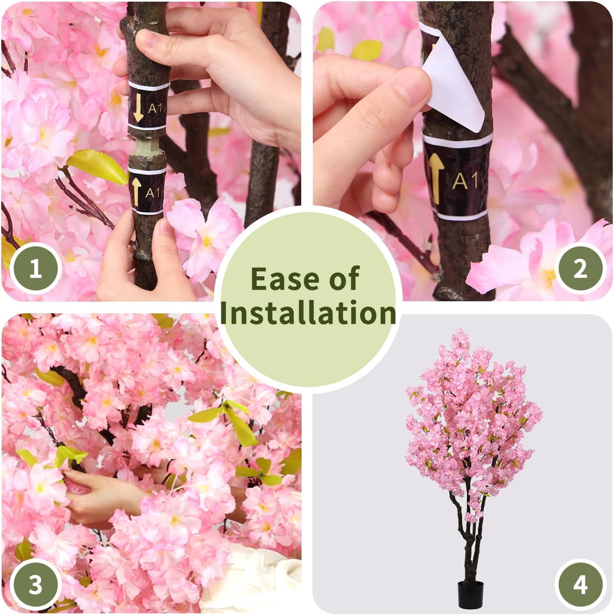 5.9ft Tall Pink Artificial Cherry Blossom Tree