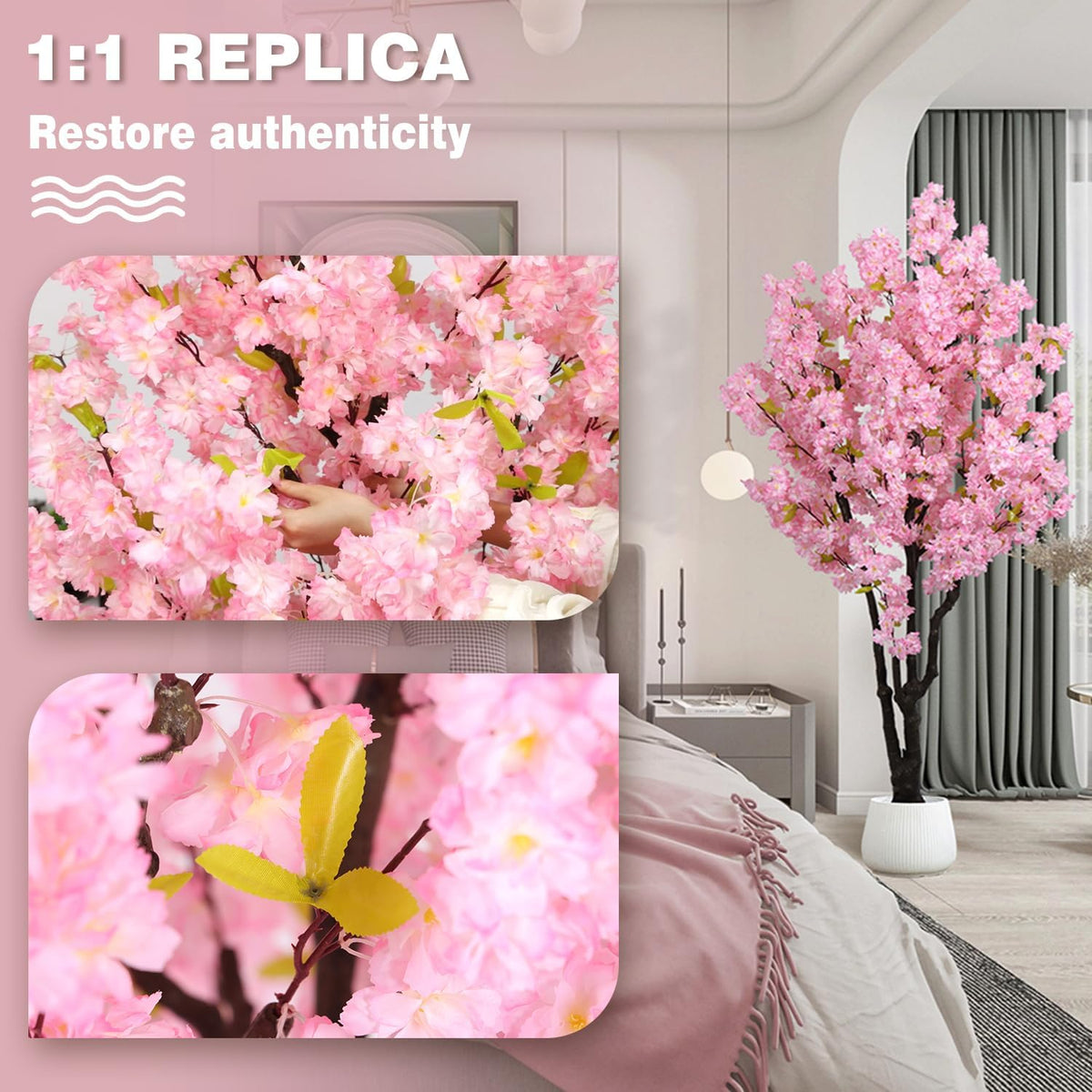 5.9ft Tall Pink Artificial Cherry Blossom Tree