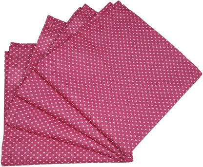 Set of 4 100% Cotton Cloth Napkins 15"x15" - Reusable Napkins, Dining Table Decor - Soft Durable Dinner Napkins for Everyday Gatherings, Thanksgiving, Christmas - Pink Small Polka Dot