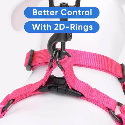 Solid Step-in Dog Harness – Adjustable No-Pull Vest for Puppies to Seniors, Safe & Comfortable S Pink