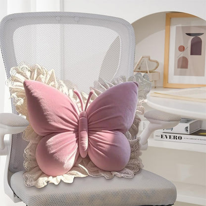 Butterfly Throw Pillow,21.6 inch Velvet Butterfly Decorative Pillow