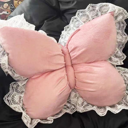 Butterfly Throw Pillow,21.6 inch Velvet Butterfly Decorative Pillow