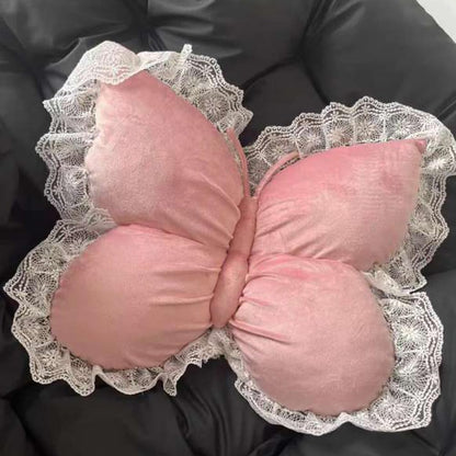 Butterfly Throw Pillow,21.6 inch Velvet Butterfly Decorative Pillow