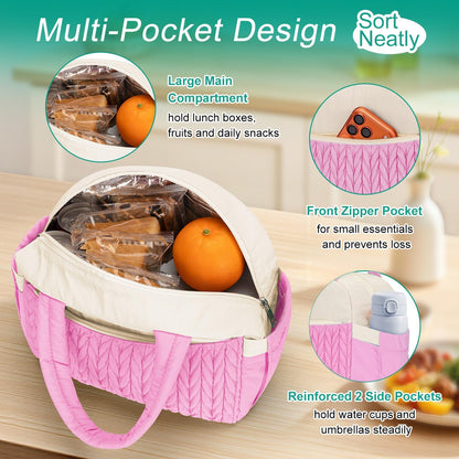 Lunch Box Lunch Bag for Women Men,Reusable Cute Lunch Pail bag,Leakproof,Insulated LunchBox Tote Compact 10L, Cooler Lunch Container for Work Travel Office