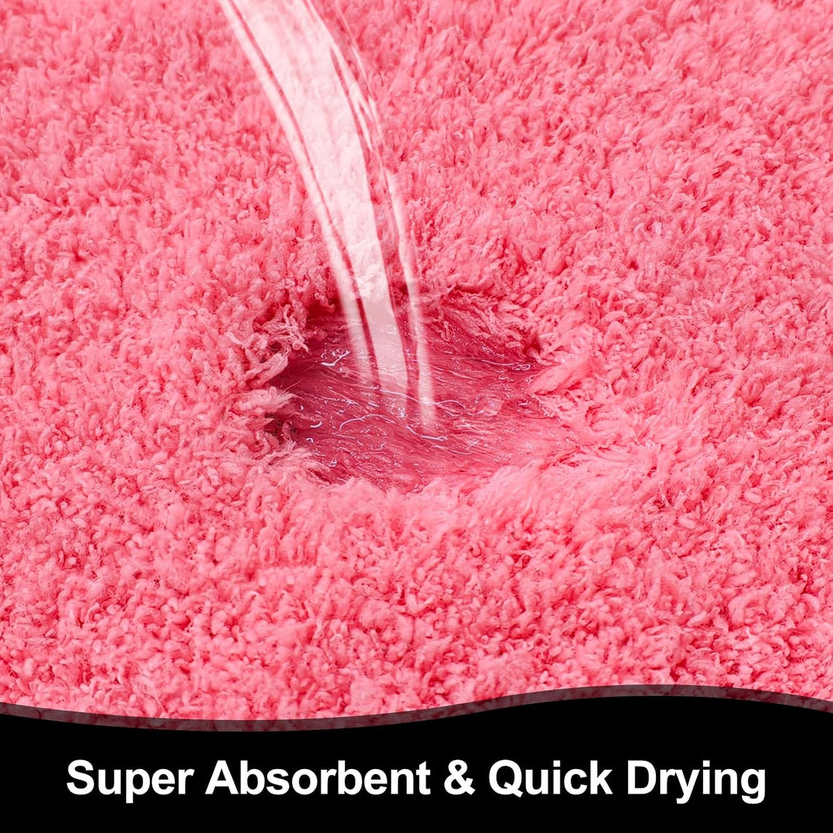 Bathroom Rugs 24"x17", Pink Extra Soft Absorbent Bath Mat, Rubber Backing Quick Dry, Machine Washable Microfiber Bath Rugs for Bathroom Floor, Shower, Bedroom, Tu