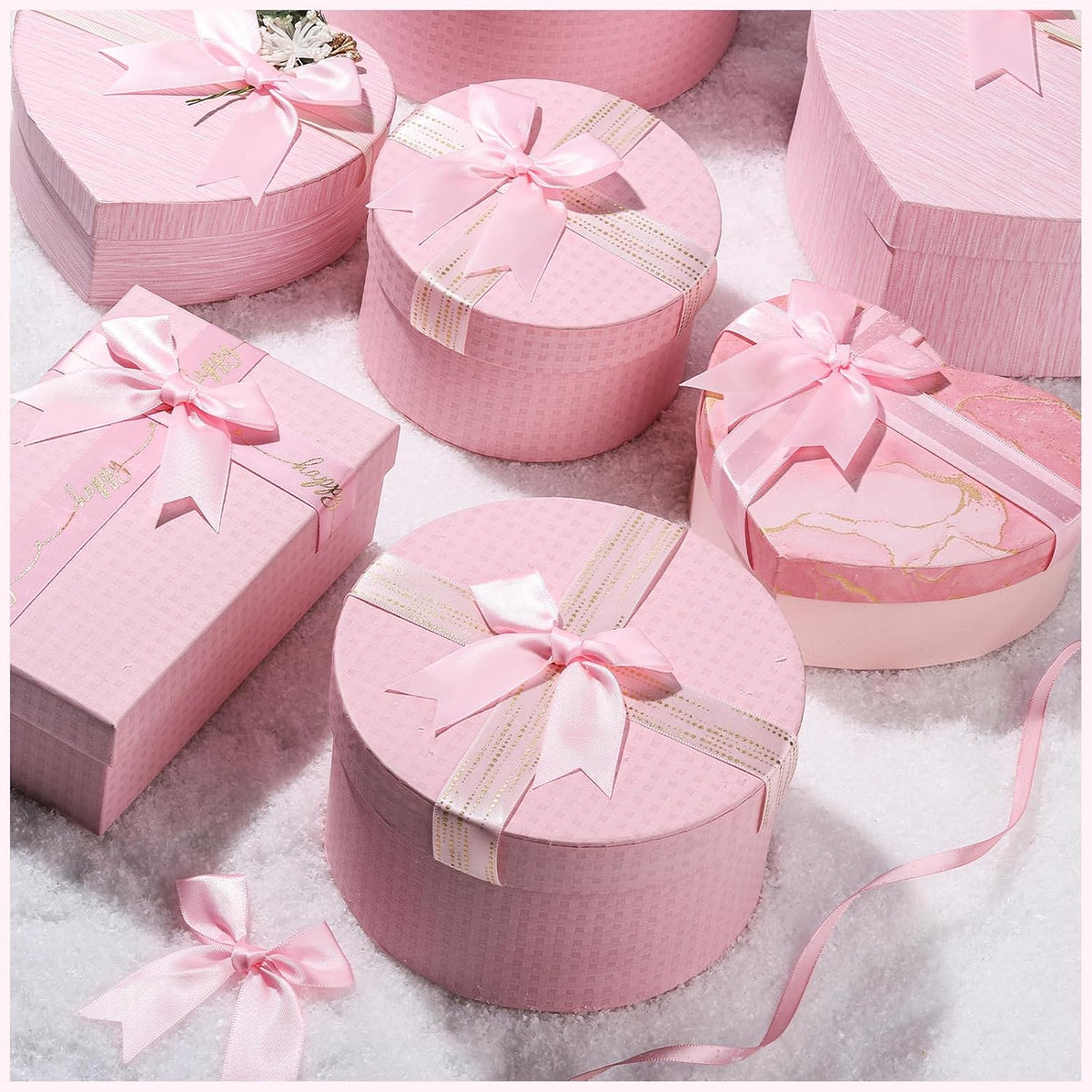 Pink Bows, Satin Self Adhesive Pink Ribbon Bows for Crafts, Baby Pink Bow with Double-Sided Tape, Small Bows for Gift Wrapping, Wedding Decor, Party Favors