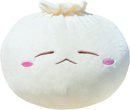 Dumpling Plush Pillow with Cute Features, Stuffed Bun Plush, Funny Food Toy Gifts for Kids Adults(6.3 * 12.2in,Frown)