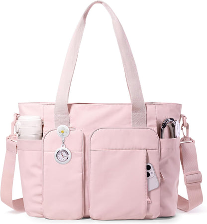 Nurse Tote Bag with Crossbody Strap, 9-Pocket Clinical Bag for Nursing Students