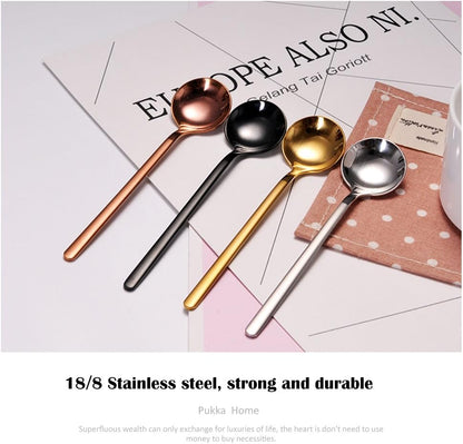 6 PCS Coffee Spoons, 18/8 Stainless Steel Espresso Spoons, 5.2 Inches Vogue Mini Tea Spoon, Cappuccino Stirring Small Spoon for Dessert, Ice Cream, Frosted Handle, Sweejar(Rose gold)