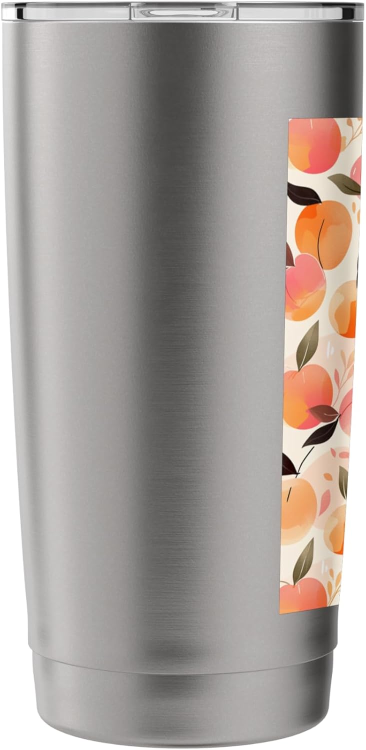 Cute Pattern Art Peach Fruit Vintage Stainless Steel Insulated Tumbler