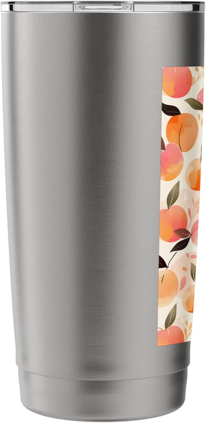 Cute Pattern Art Peach Fruit Vintage Stainless Steel Insulated Tumbler