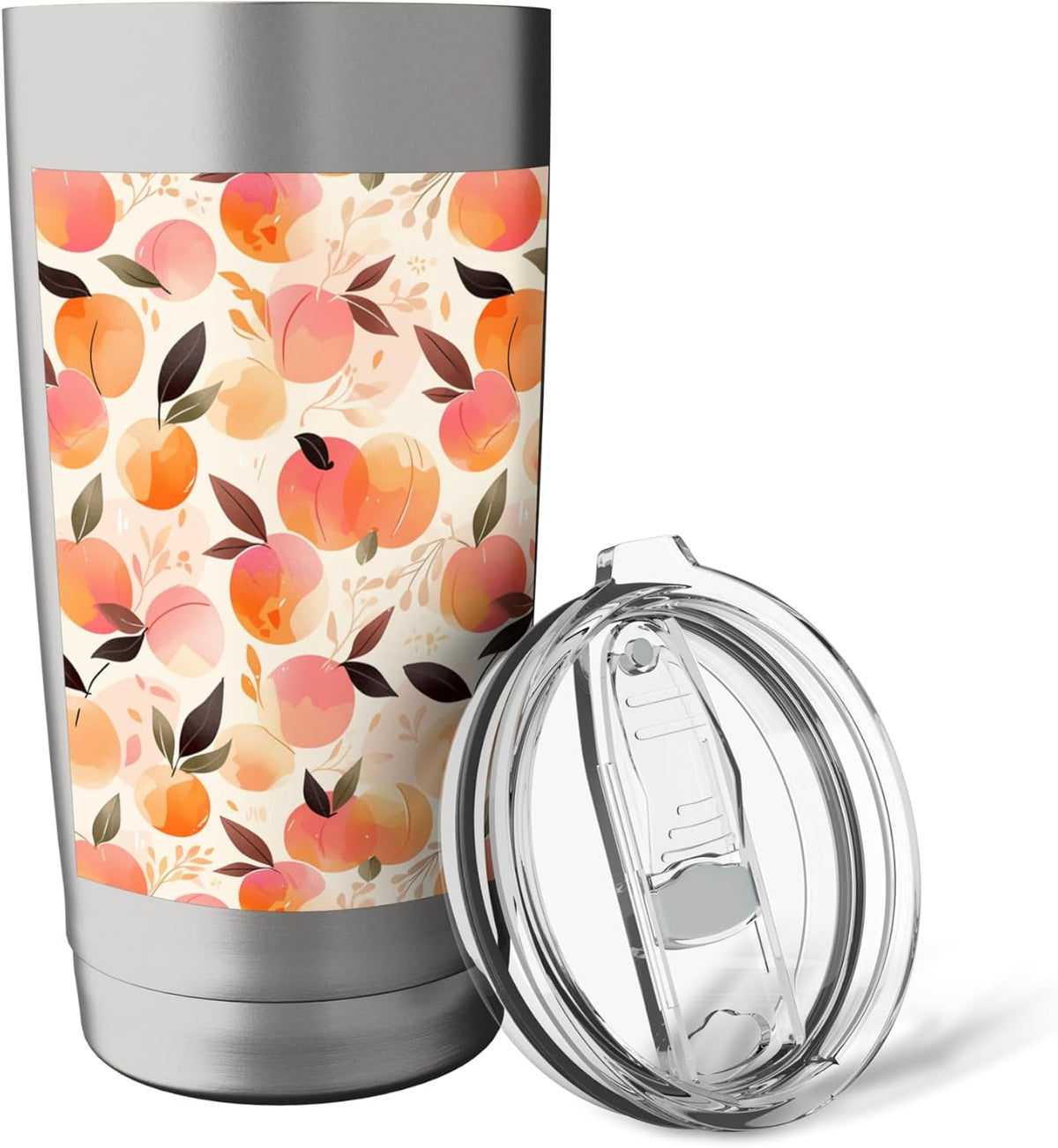 Cute Pattern Art Peach Fruit Vintage Stainless Steel Insulated Tumbler