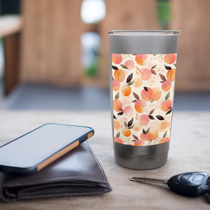 Cute Pattern Art Peach Fruit Vintage Stainless Steel Insulated Tumbler