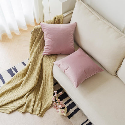 Dustypink Velvet Throw Pillow Covers 18x18 Pack of 2 Decorative