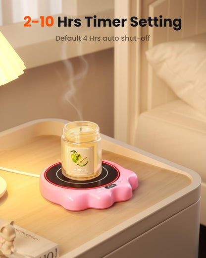 Mug Warmer, 50W Cute Cat Paw Cup Warmers, Heated Plate - Pink