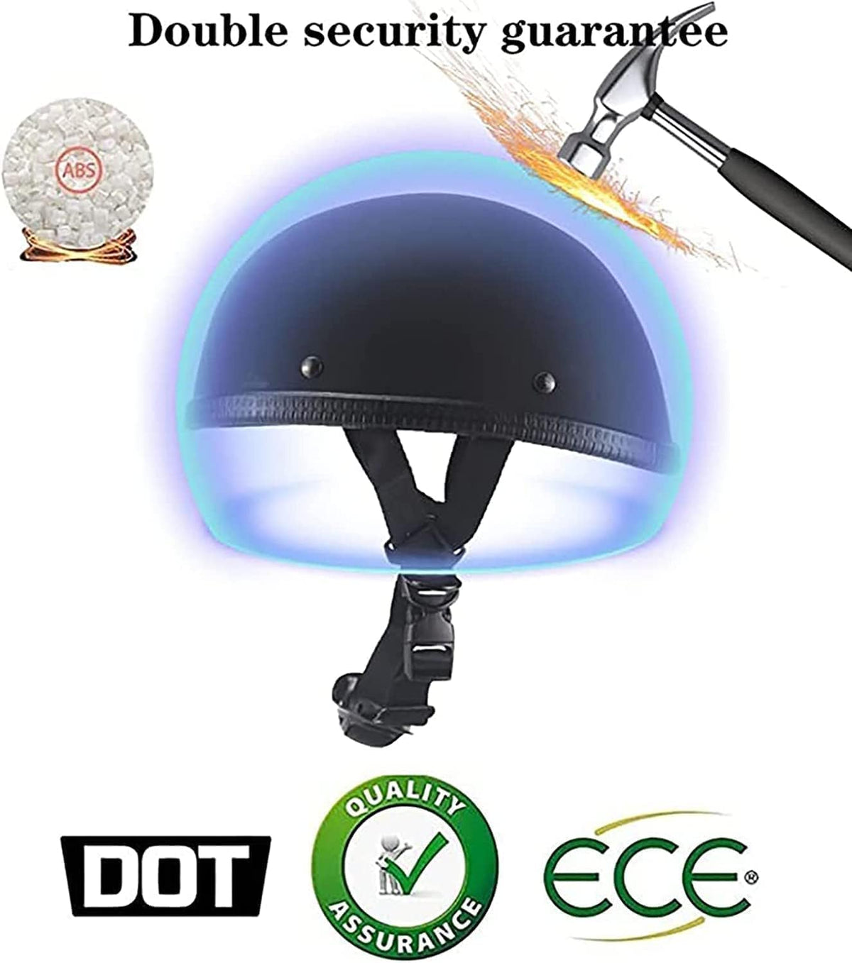 Motorcycle Half Helmet, DOT Approved Adult Men Women Retro Open Face Helmets, Helmet for Adults, Half Shell Helmet