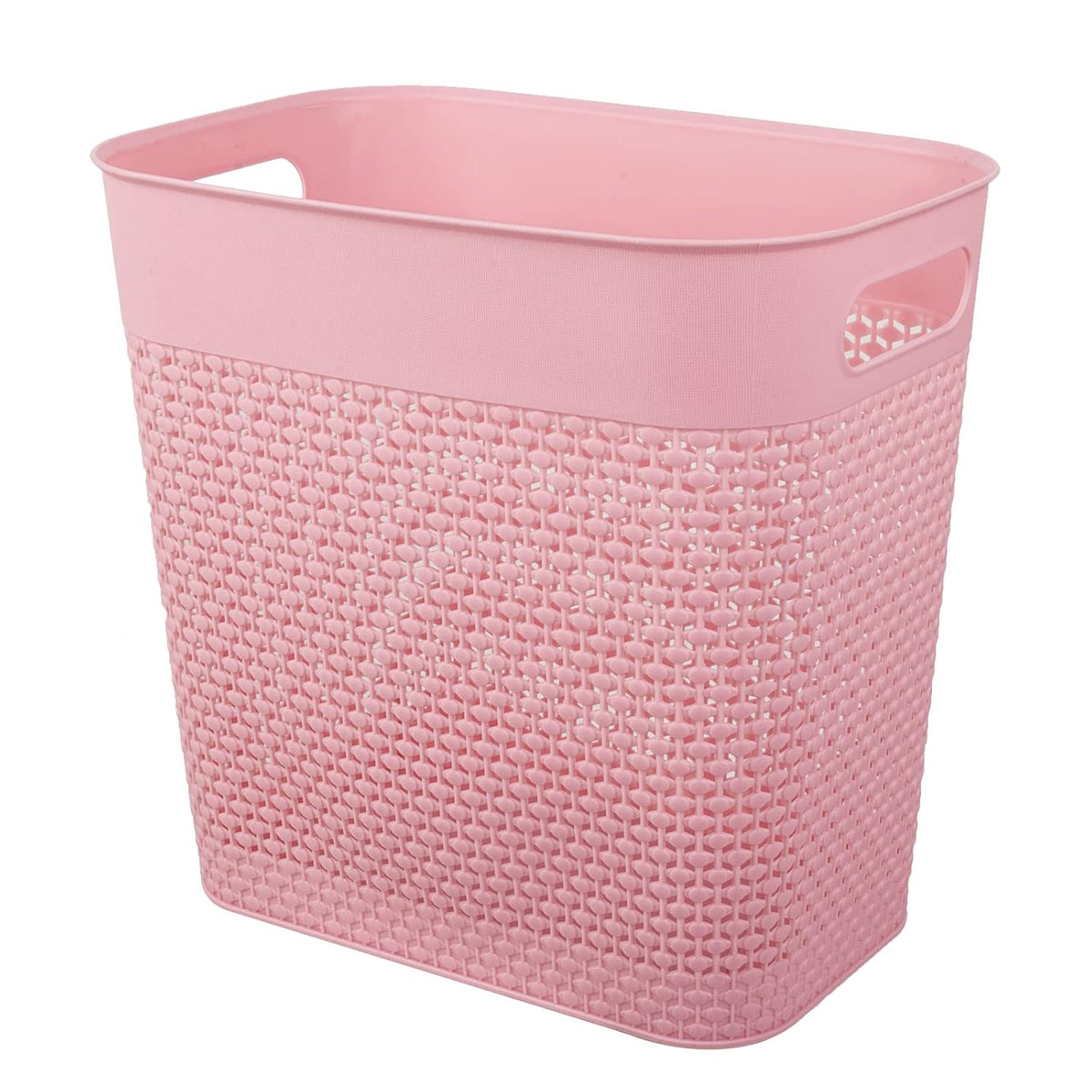 Plastic Trash Can Wastebasket, Garbage Container Basket for Bathrooms, Kitchens, Offices, Kids Rooms (Pink, 3 Gallon), 1 Pack