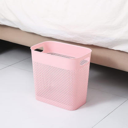 Plastic Trash Can Wastebasket, Garbage Container Basket for Bathrooms, Kitchens, Offices, Kids Rooms (Pink, 3 Gallon), 1 Pack