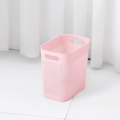 Plastic Trash Can Wastebasket, Garbage Container Basket for Bathrooms, Kitchens, Offices, Kids Rooms (Pink, 3 Gallon), 1 Pack