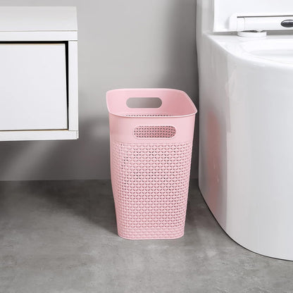 Plastic Trash Can Wastebasket, Garbage Container Basket for Bathrooms, Kitchens, Offices, Kids Rooms (Pink, 3 Gallon), 1 Pack