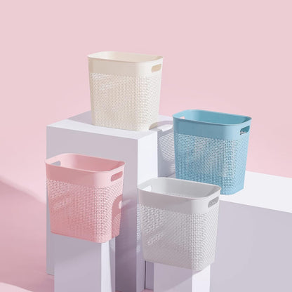 Plastic Trash Can Wastebasket, Garbage Container Basket for Bathrooms, Kitchens, Offices, Kids Rooms (Pink, 3 Gallon), 1 Pack