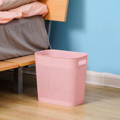 Plastic Trash Can Wastebasket, Garbage Container Basket for Bathrooms, Kitchens, Offices, Kids Rooms (Pink, 3 Gallon), 1 Pack