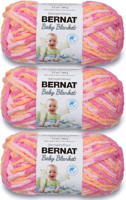 Baby Blanket Yarn for Crocheting Soft, Peachy, 3-Pack