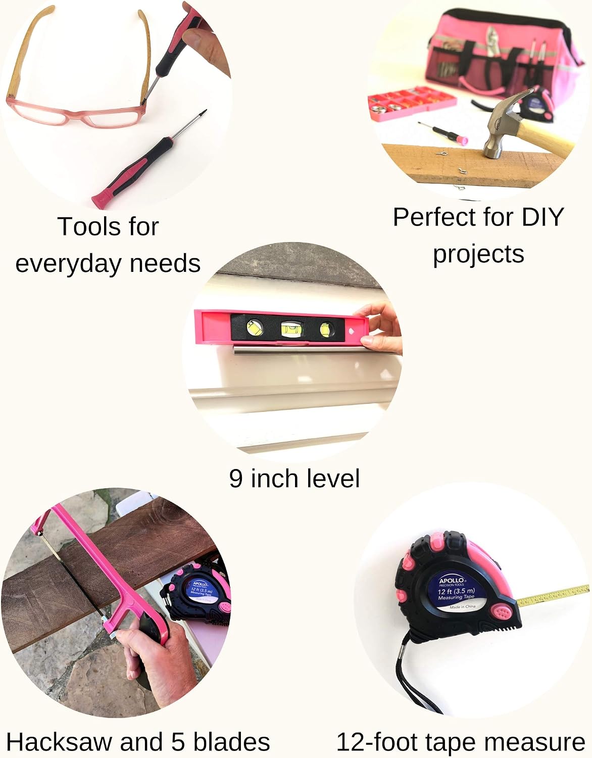 201 Piece Home Tool Set, Pink DT0020P
