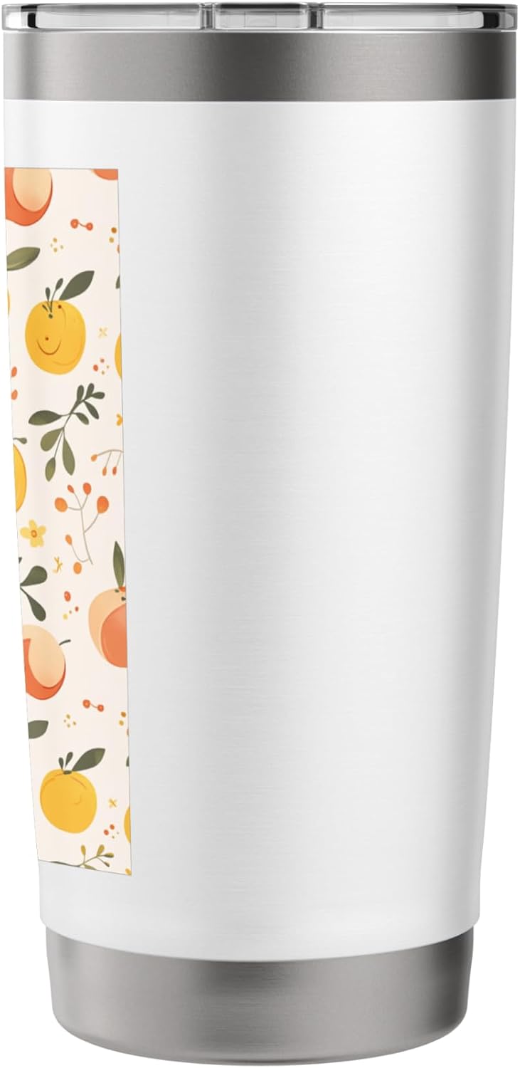Vintage Peach Fruit Pattern Art Stainless Steel Insulated Tumbler