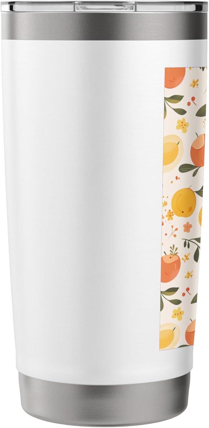 Vintage Peach Fruit Pattern Art Stainless Steel Insulated Tumbler