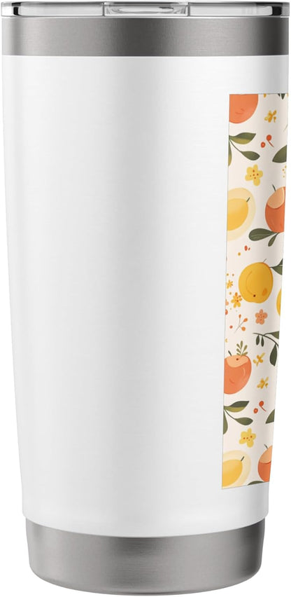 Vintage Peach Fruit Pattern Art Stainless Steel Insulated Tumbler