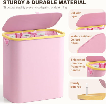 Hampers for Laundry Basket with Lid, 145L Large Laundry Hamper 3 Section