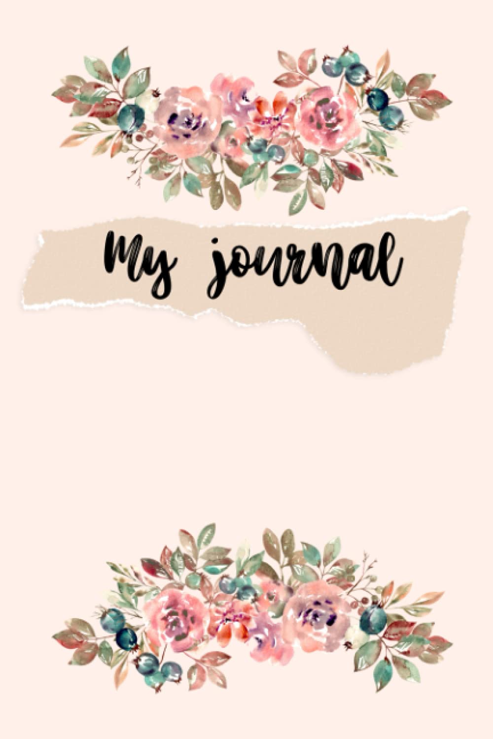 My Journal: Cute Floral Dotted Grid Journal 6x9 inches Peach: Dotted Journal/ Dotted Diary