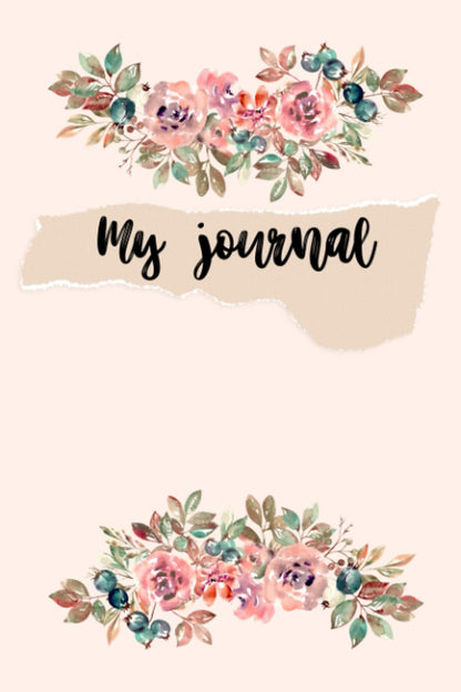 My Journal: Cute Floral Dotted Grid Journal 6x9 inches Peach: Dotted Journal/ Dotted Diary